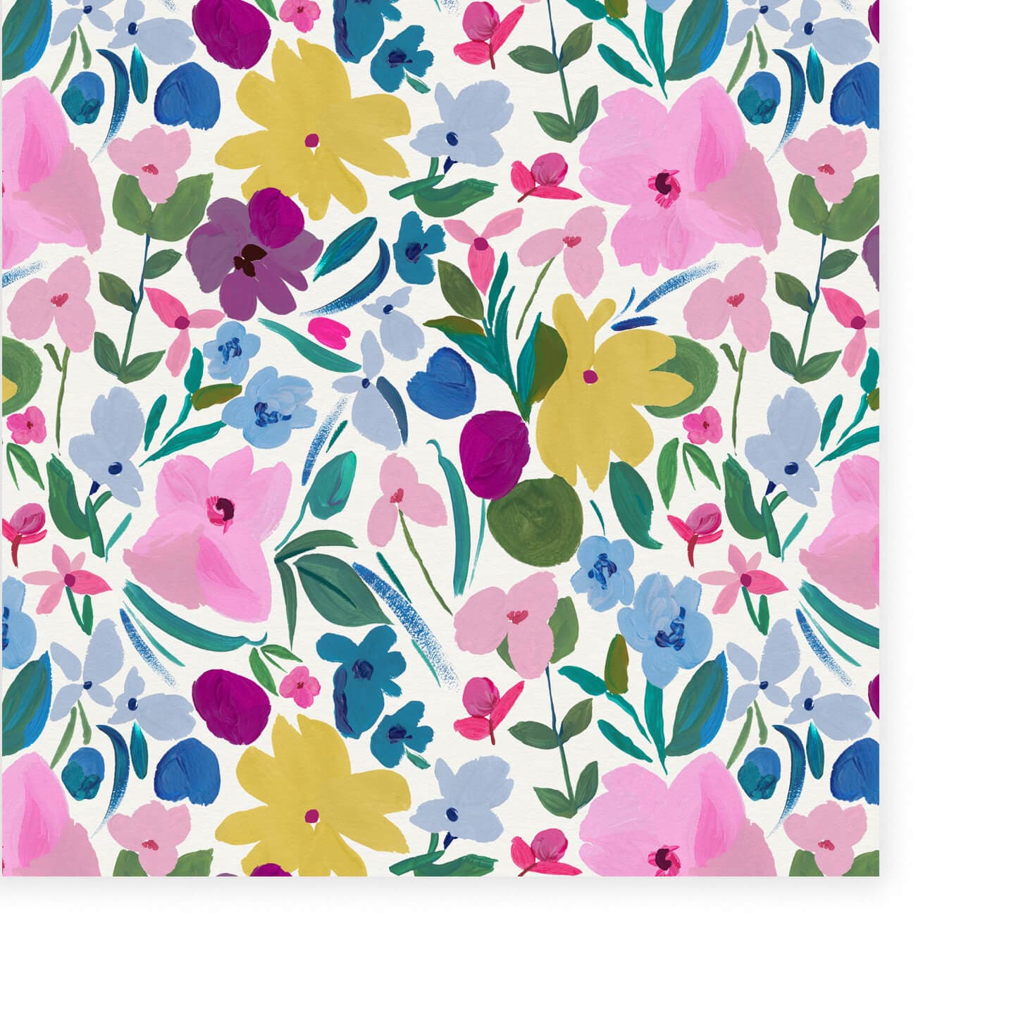 Wallpaper Painty Floral Bloom Ditsy Wallpaper