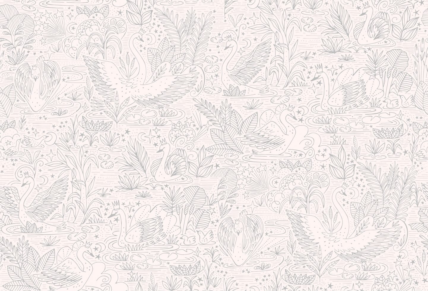 Wallpaper Swan Lake Grey Wallpaper