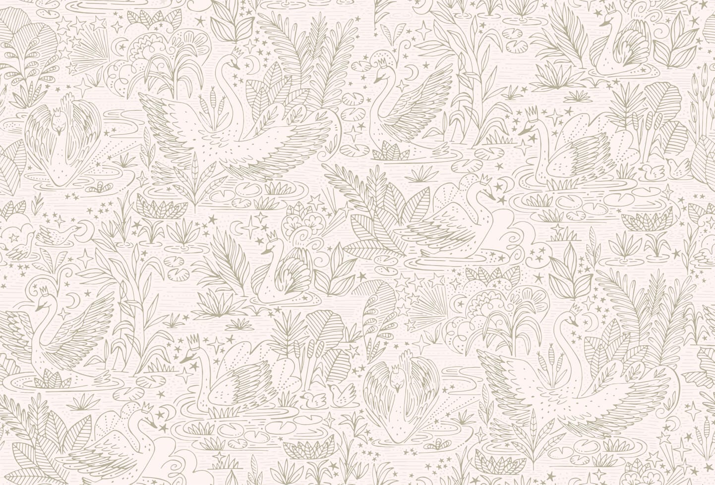 Wallpaper Swan Lake Sage Wallpaper