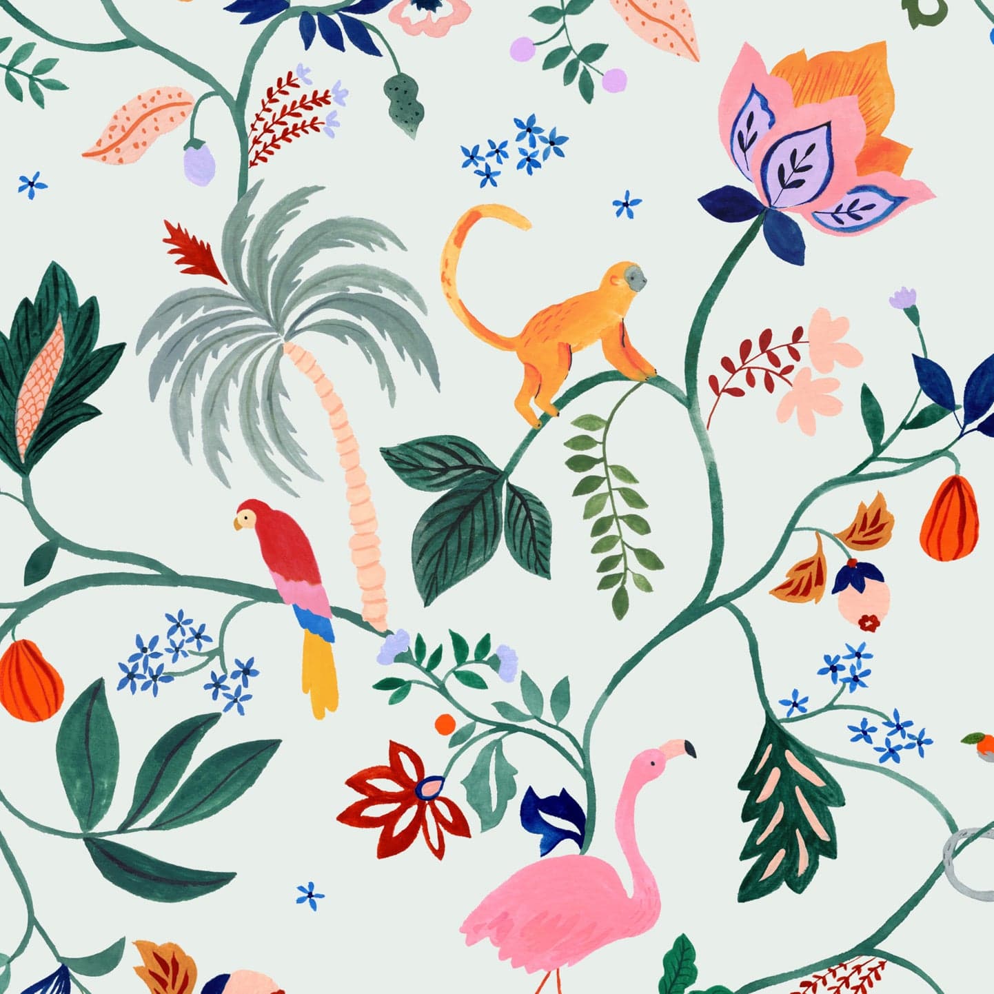 Wallpaper Roll 52cm x 10m Utopia Menagerie Blue Wallpaper