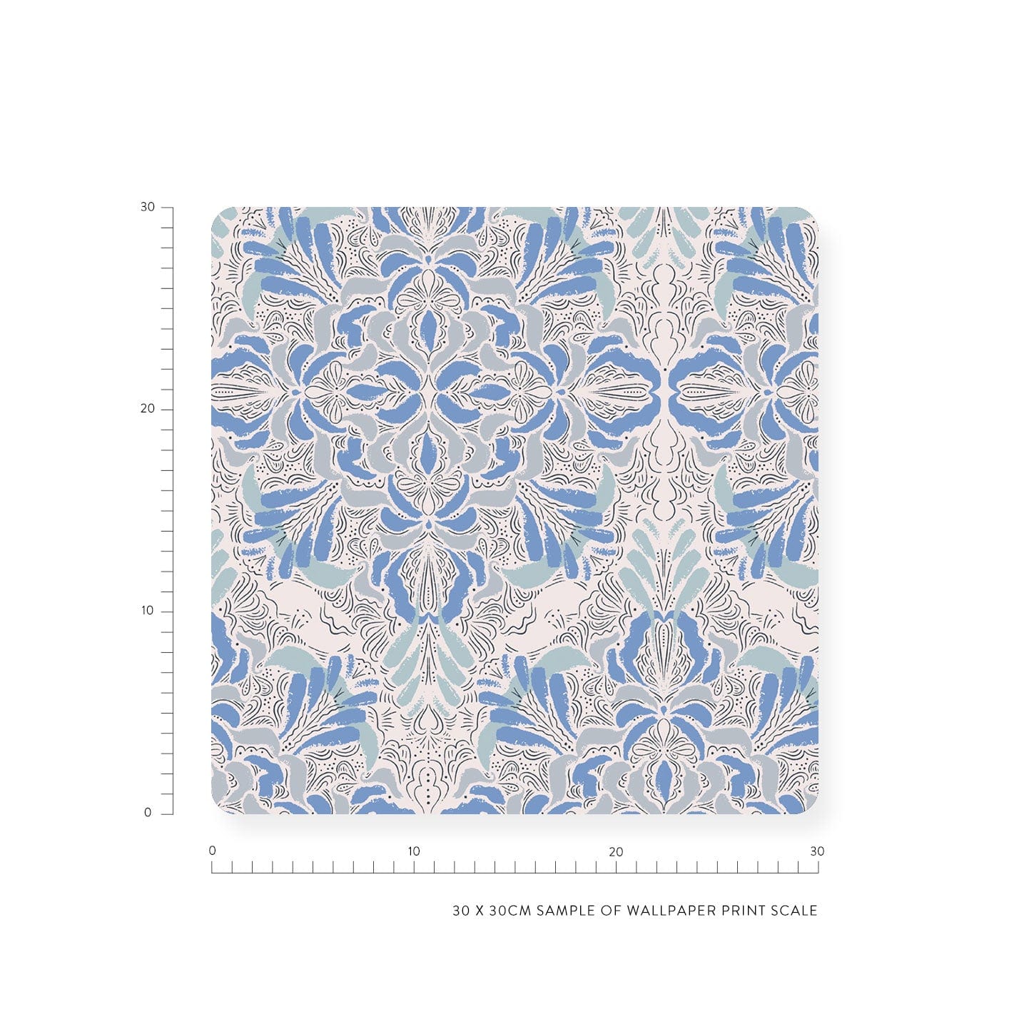 Wallpaper Winter Tiles Blue Wallpaper