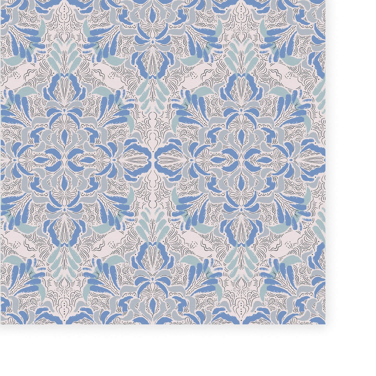 Wallpaper Winter Tiles Blue Wallpaper