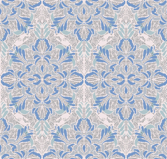 Wallpaper Winter Tiles Blue Wallpaper