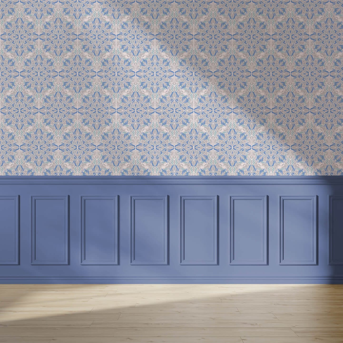 Wallpaper Winter Tiles Blue Wallpaper