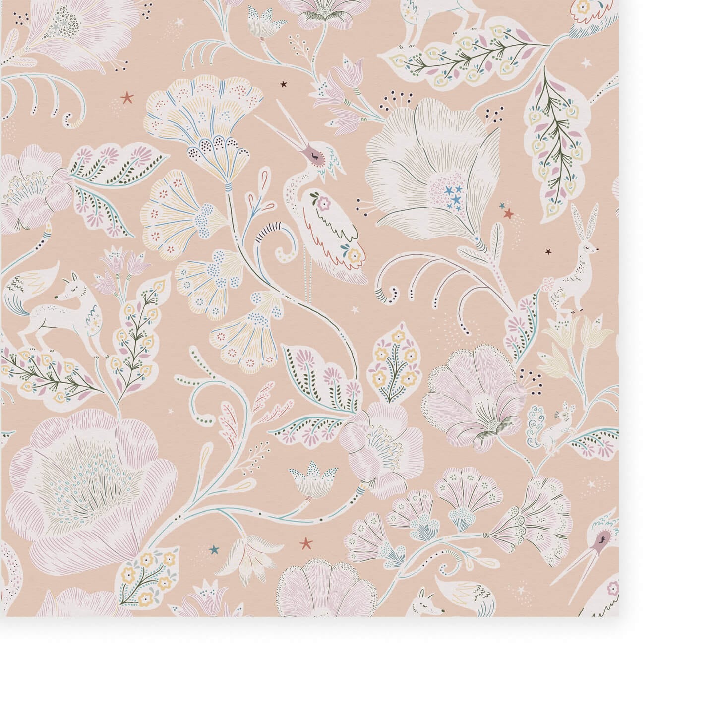 Wallpaper Woodcut Wonderland Calamine Wallpaper