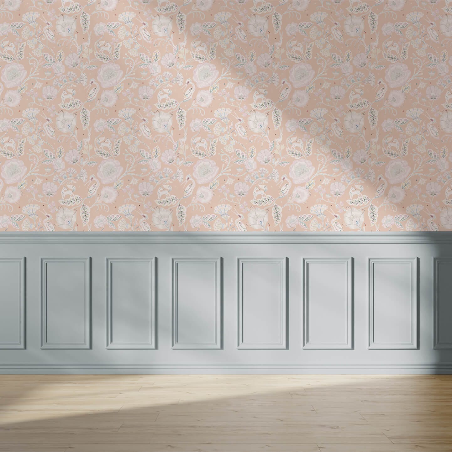 Wallpaper Woodcut Wonderland Calamine Wallpaper