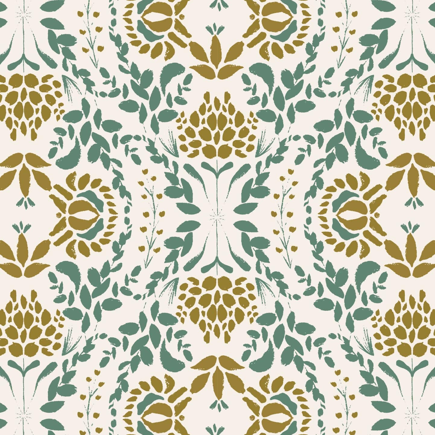 Wallpaper Roll 52cm x 10m Woodland Leaves Green Wallpaper