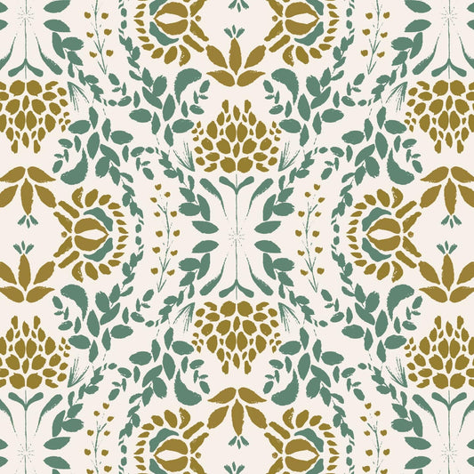 Wallpaper Roll 52cm x 10m Woodland Leaves Green Wallpaper