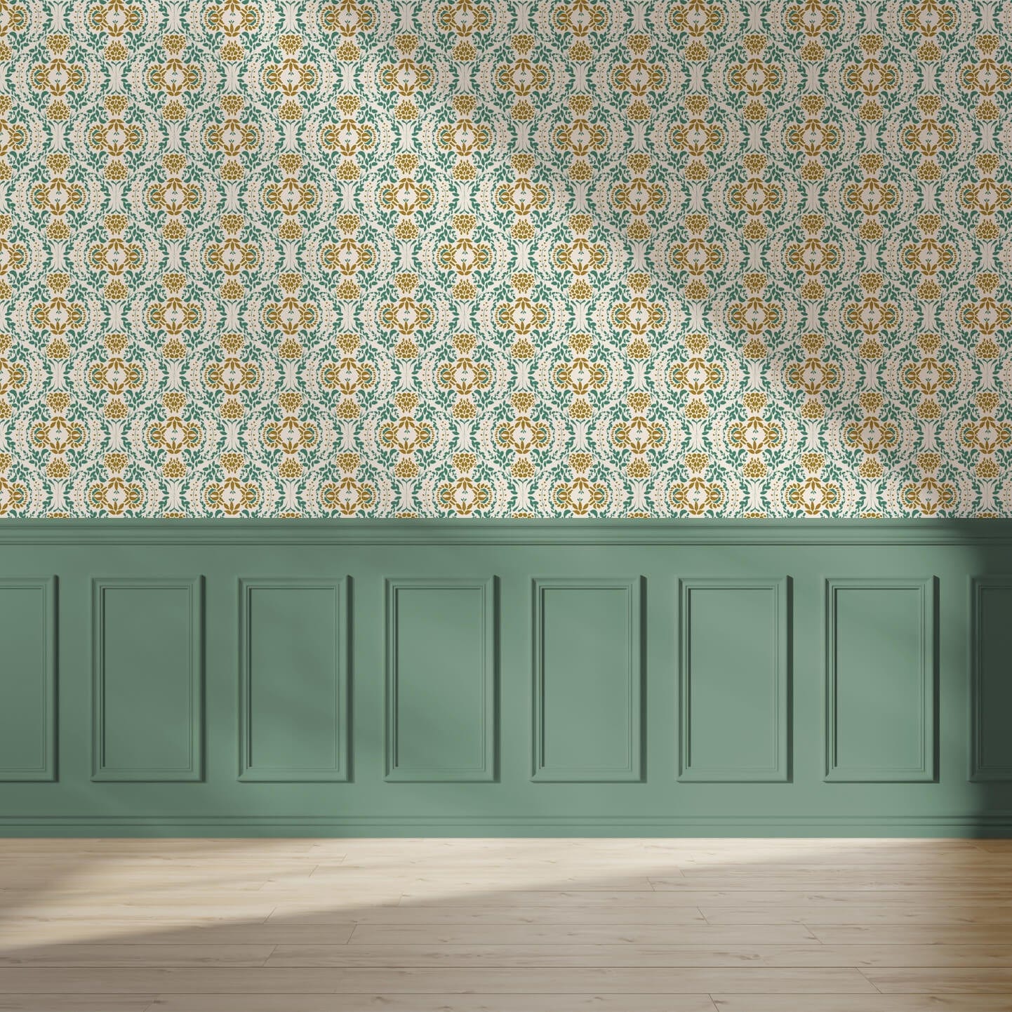Wallpaper Woodland Leaves Green Wallpaper