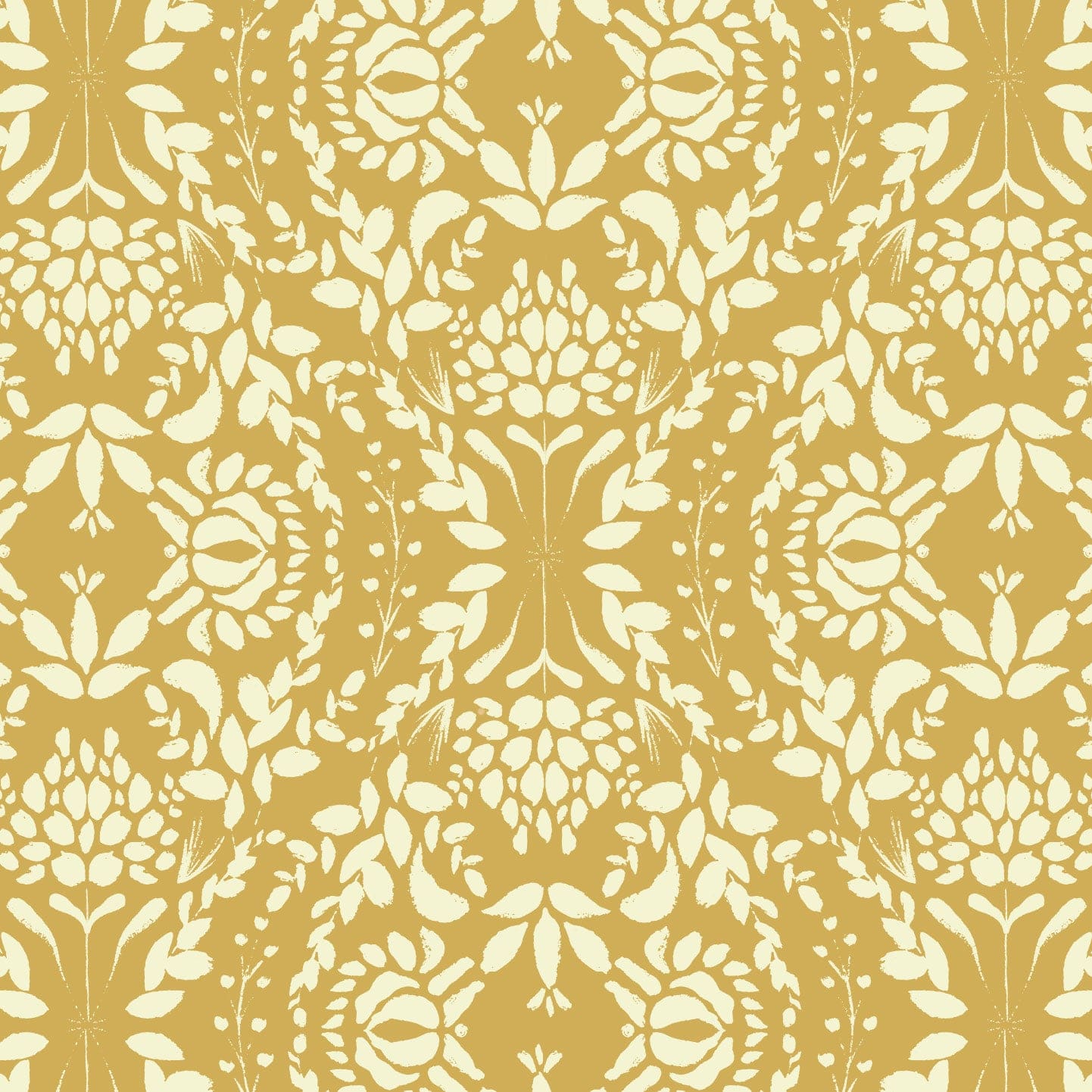 Wallpaper Roll 52cm x 10m Woodland Leaves Yellow Wallpaper
