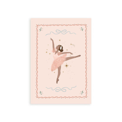 Art Print Alicia / 15x20cm (6x8") / Black Hanger Arabesque Pose Ballerina Art Print