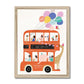 Art Print 15x20cm (6x8") / Natural Frame Double Decker Party Bus Art Print