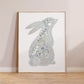 Art Print Floral Bunny Nursery Art Print - Personalisable