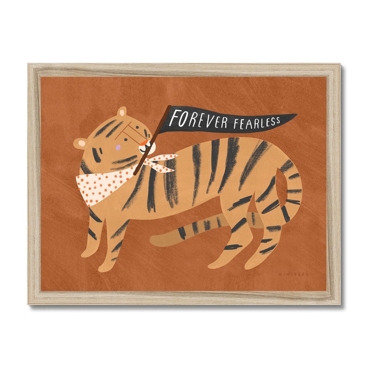 Art Print Ochre / 20x15cm (8x6") / Natural Frame Forever Fearless Art Print