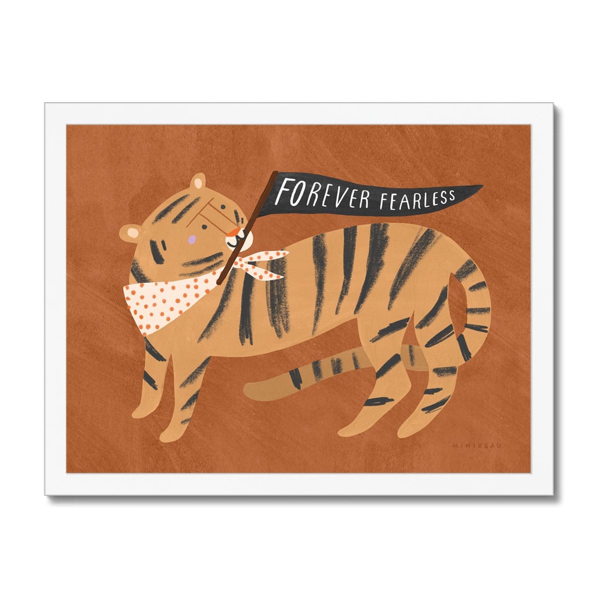 Art Print Ochre / 20x15cm (8x6") / White Frame Forever Fearless Art Print