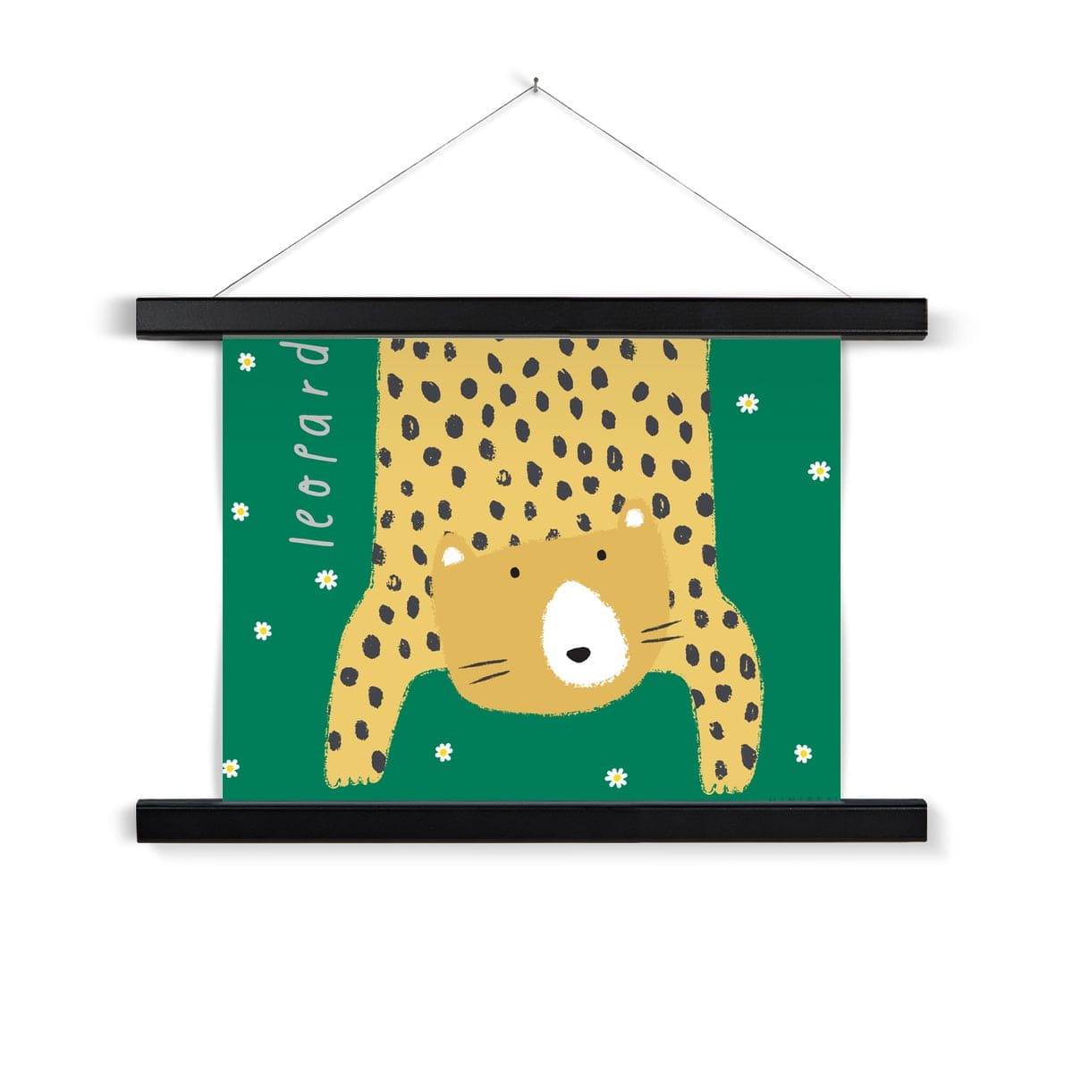 Art Print 15x20CM (6x8") / Green / Black Hanger Leopard Art Print