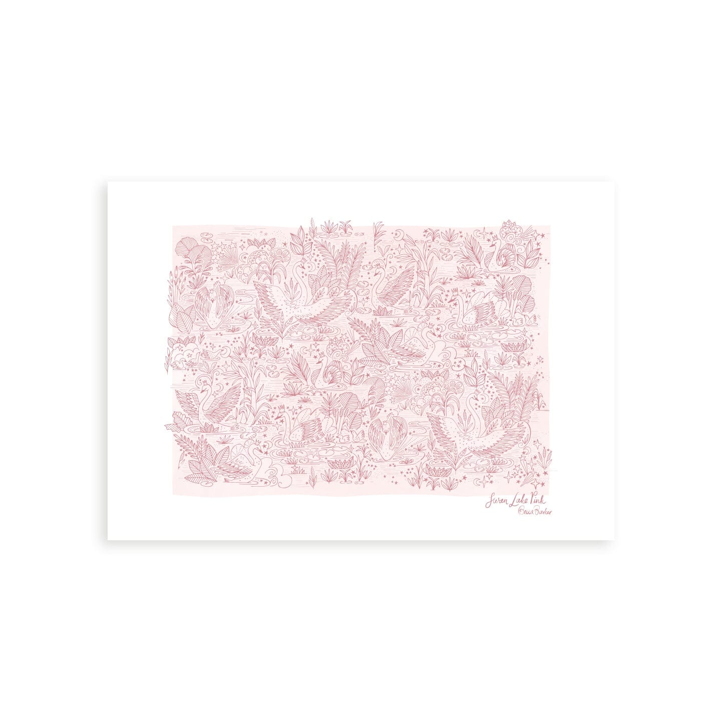 Art Print Pink / A4 (8x12") / No Frame Swan Lake Art Print