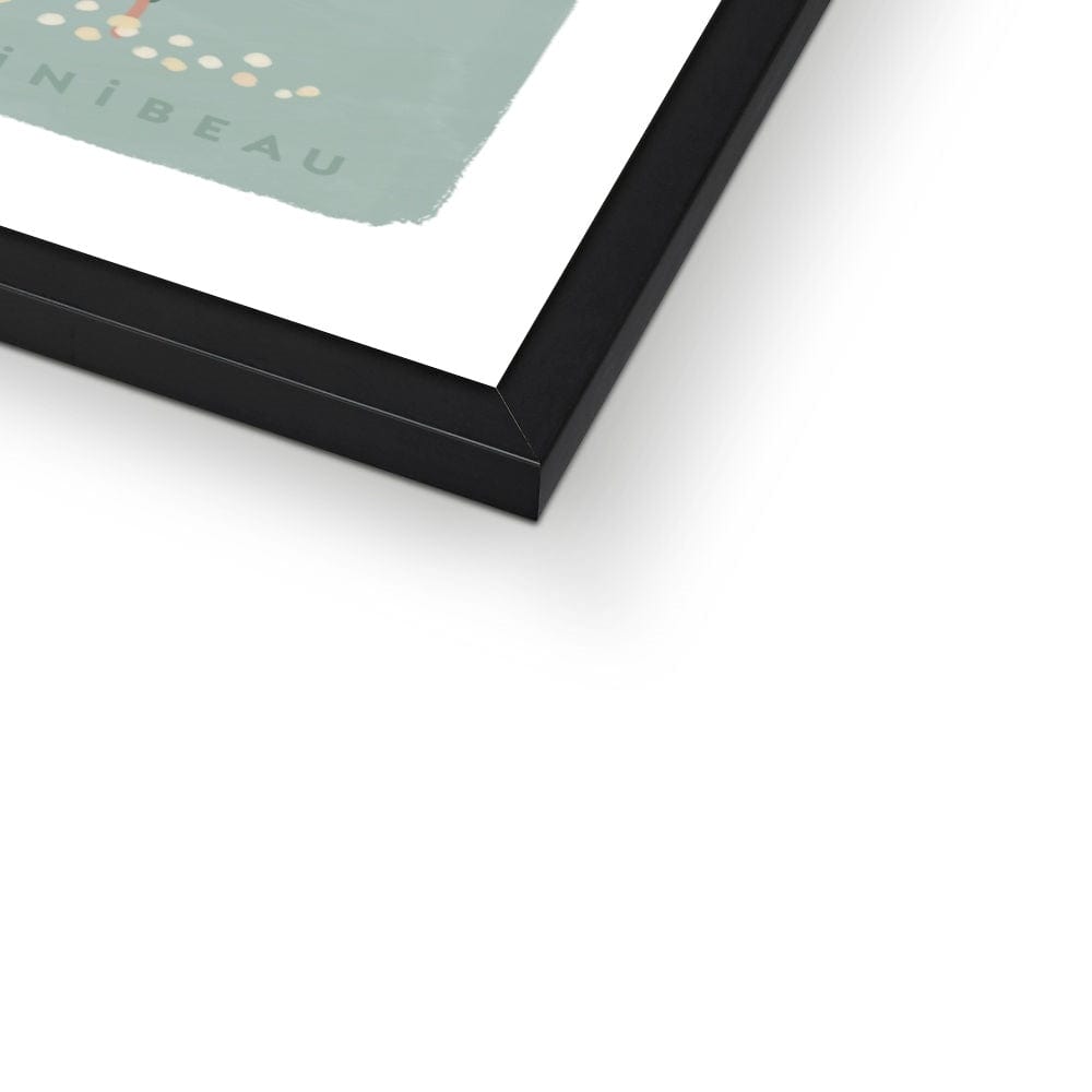 Image showing the bottom right corner of the framed picture to show a close up of the black frame.