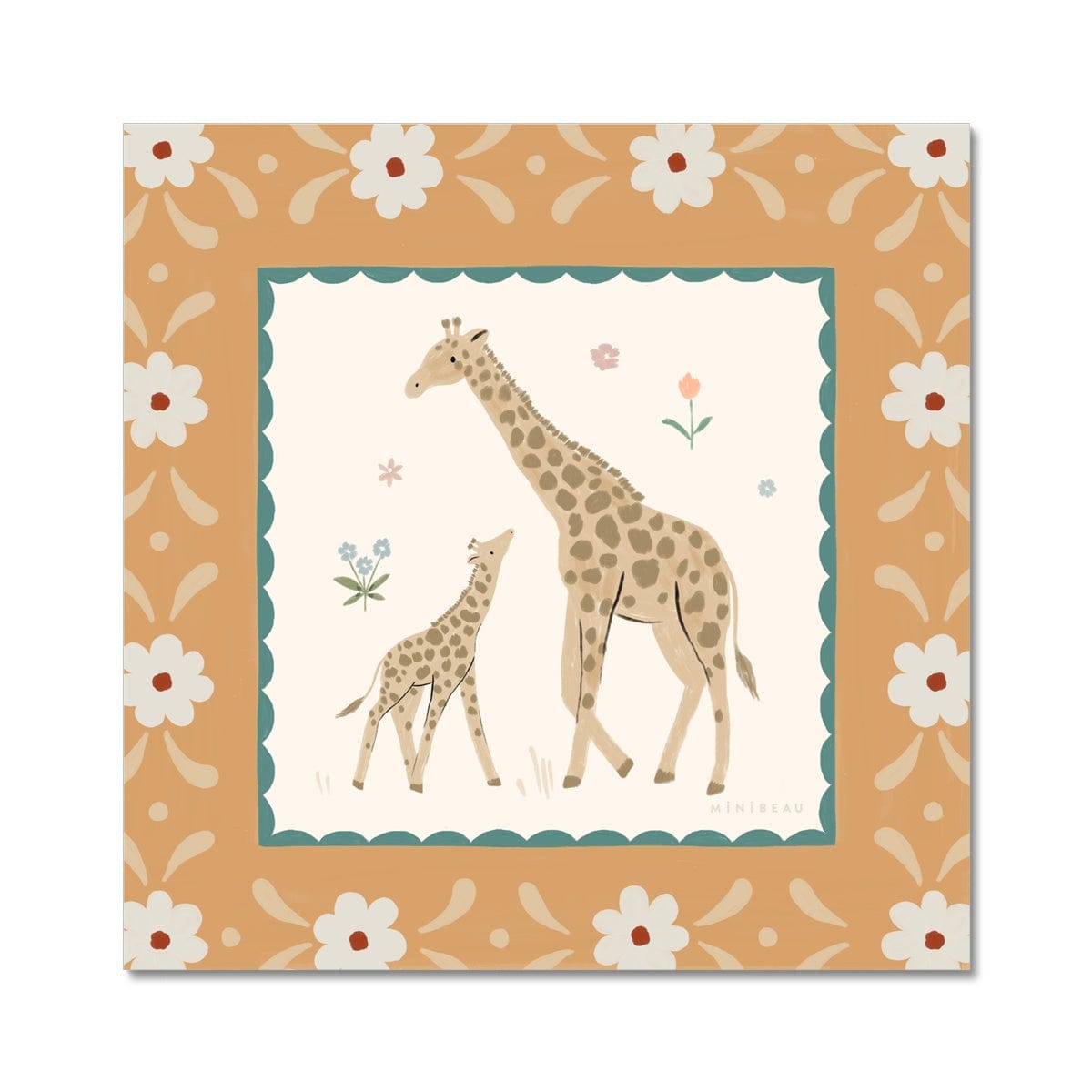 Fine art 8"x8" Pretty Serengeti Giraffe Art Print Fine Art Print