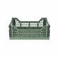 Folding Crate Aykasa Midi Folding Crate - Almond Green on a white background