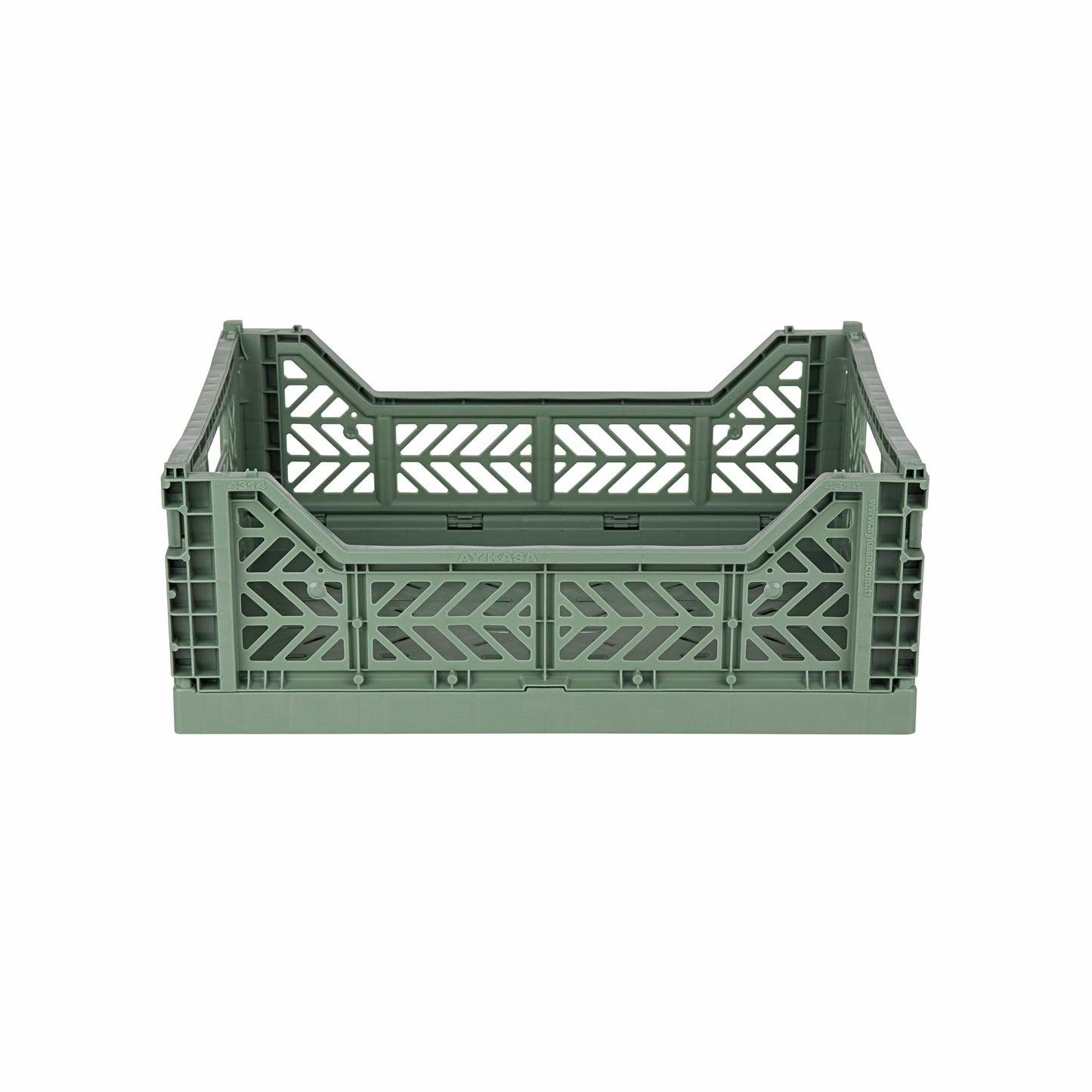 Folding Crate Aykasa Midi Folding Crate - Almond Green on a white background