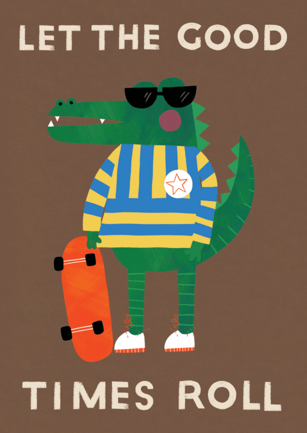 Greeting Card Let the Good Times Roll Croc Greeting Card