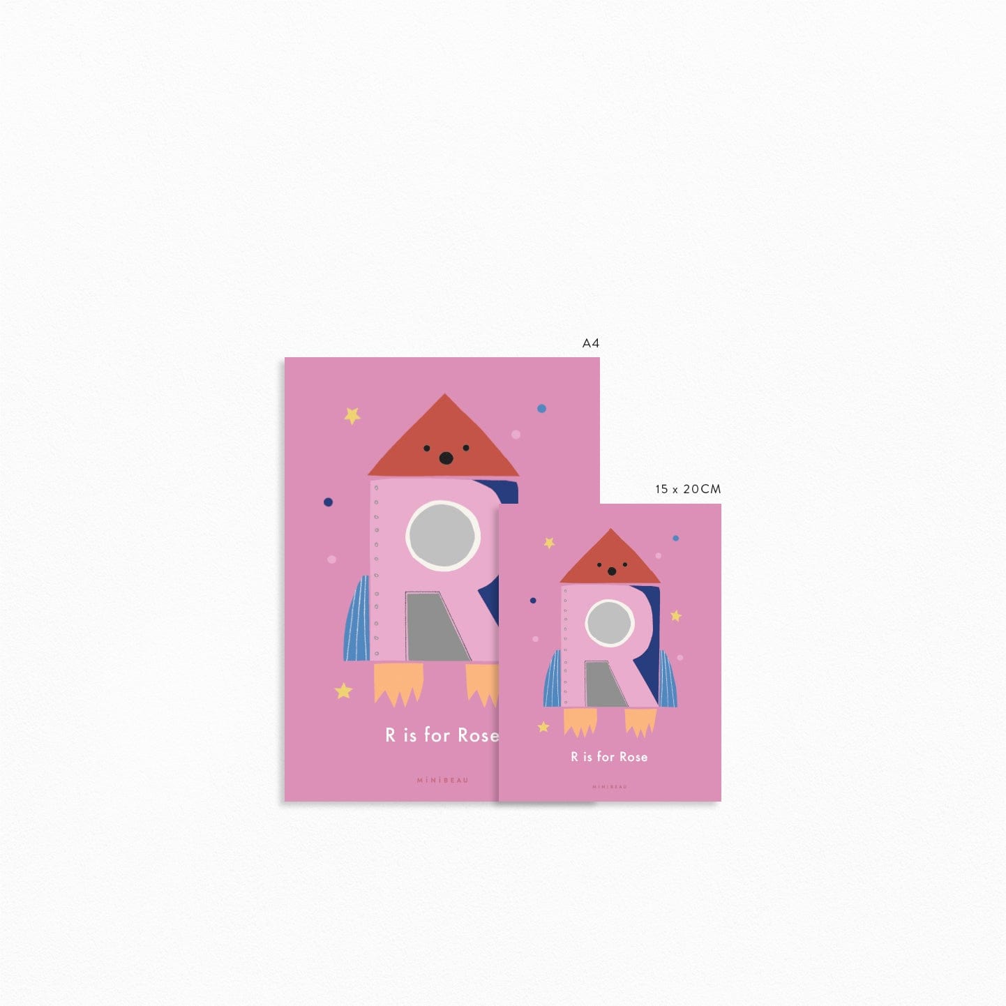 Happy Alphabet 'R' Personalised Art Print