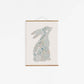 Floral Bunny Blue Wall Hanging