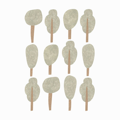 Image showing a sheet of pencil round tree wall stickers