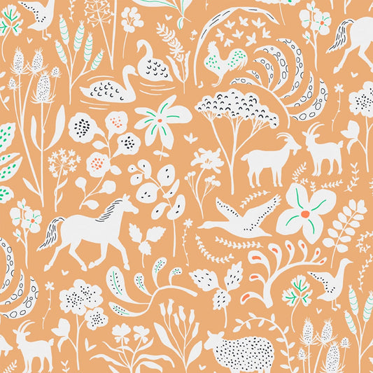 Wallpaper Roll 52cm x 10m Countryside Spring Ochre Wallpaper