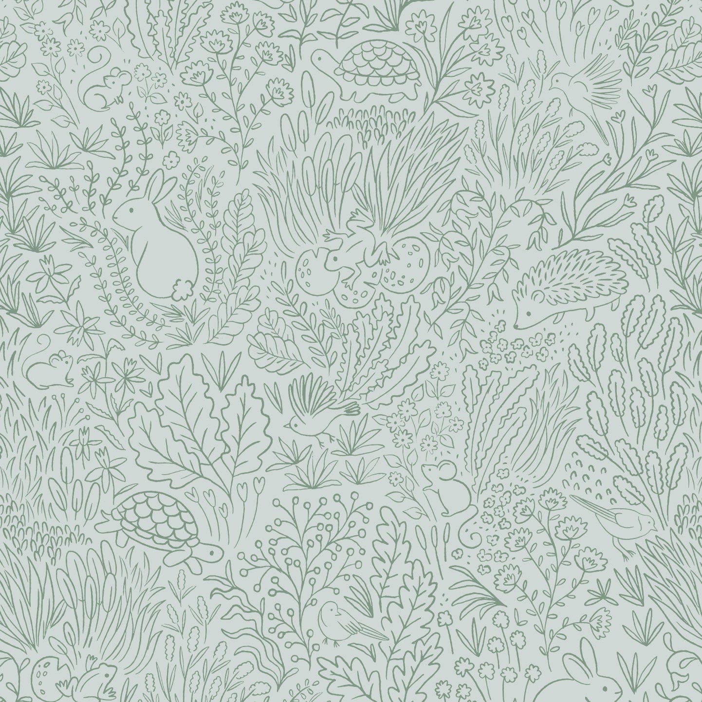 Wallpaper Garden Doodles Sage Wallpaper