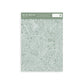 Wallpaper sample of sage green line work animals and florals such as rabbits, hedgehogs, frogs, tortoise, mice and birds. 