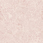 Wallpaper sample of pink line work animals and florals such as rabbits, hedgehogs, frogs, tortoise, mice and birds. 