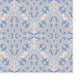 Wallpaper sample of blue and light blue floral pattern.