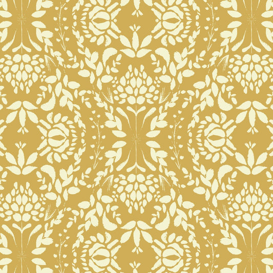 Wallpaper Roll 52cm x 10m Woodland Leaves Yellow Wallpaper